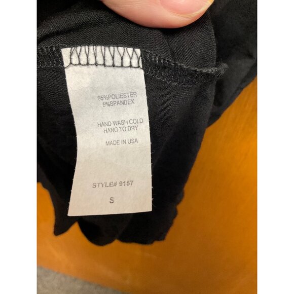 Cool Melon Floral Raglan Sleeve Top S Black & Multicolor Polyester/Spandex Blend - Picture 4 of 6